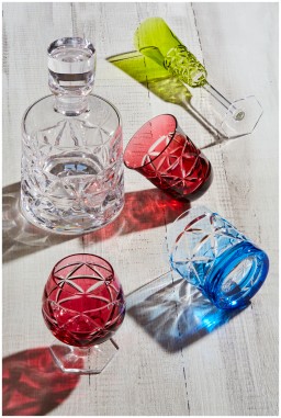 Cristallerie de Montbronn, Rome, Old fashion tumbler, light blue