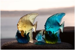 Daum, Maya sculptures, Medium Blue & Green Platax Fish