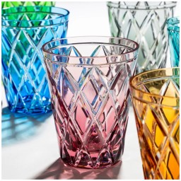 Cristallerie de Montbronn, Harlequin, Tumbler, light red