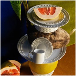 L'Objet, Perlée white, Serving bowl with rim