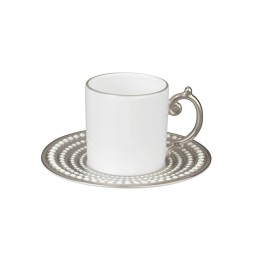L'Objet, Perlée platinum, Espresso cup and saucer