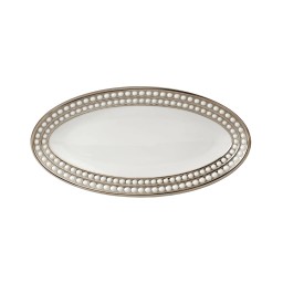 L'Objet, Perlée platinum, Oval platter, small