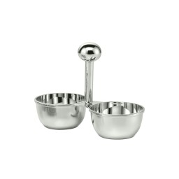 Schiavon, Essentia table accessories, silver plated, Two-section snack dish