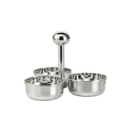 Schiavon, Essentia table accessories, silver plated, Three-section snack dish