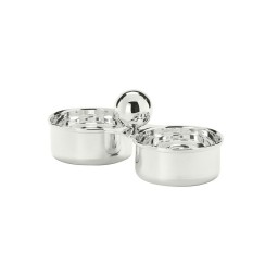 Schiavon, Essentia table accessories, silver plated, Two-section snack dish