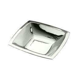 Schiavon, Essentia plates and bowls, silver plated, Contour-edged square bowl