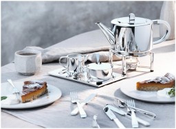 Robbe & Berking, Alta tea and coffee sets, silver plated, Warmer 1 flame