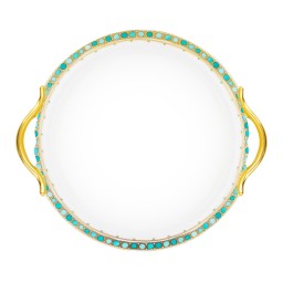 Robert Haviland & C. Parlon, Syracuse Turquoise, Round cake dish with handle
