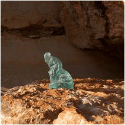 Lalique, Earth animals sculptures, Baby elephant sculpture, blue