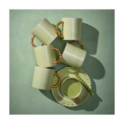 L'Objet, Haas Mojave Matcha Gold, Espresso cup and saucer