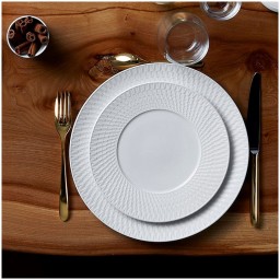 Bernardaud, Twist White, Rim soup plate