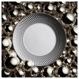 Bernardaud, Twist Platinum, Set of 2 coffee cups and saucers