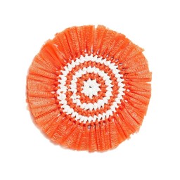 Von Gern Home, Woven, Set of 4 fringe coasters, orange & white