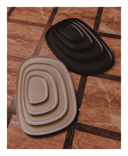 Giobagnara, Maris aluminium trays by Kelly Wearstler, Small rectangular tray, ivory