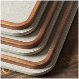 Poltrona Frau, Trays collection, Rectangular rounded tray small, grey