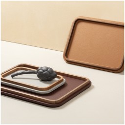 Poltrona Frau, Trays collection, Rectangular rounded tray small, grey