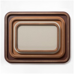 Poltrona Frau, Trays collection, Rectangular rounded tray large, grey