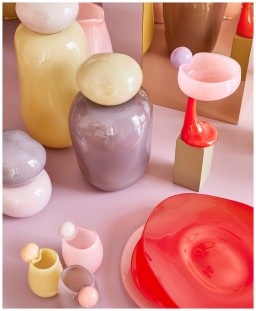 Helle Mardahl, Glasses and cups, Espresso cup beige, purple