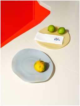 Helle Mardahl, Plates and bowls, Plate set of 2, grey, yellow
