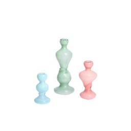 Helle Mardahl, Vases and candle holders, Candle holder set of 3, mint, orange, blue