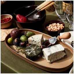 L'Objet, Terra leather, Oval platter, medium