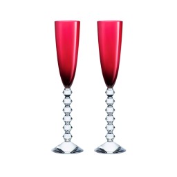 Baccarat, Vega, Flutissimo set of 2, red