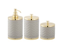 Riviere, Alghero herringbone bathroom set, Tall soap dispenser
