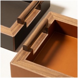 Rabitti 1969, Trays, Toiles de noyer rectangular tray