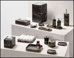 Giobagnara, Positano Marble Bathroom set, Positano Marble Tissue Holder