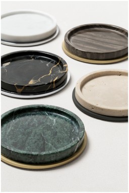Giobagnara, Positano Marble Bathroom set, Positano Marble Round Valet Tray
