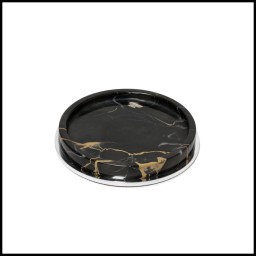 Giobagnara, Positano Marble Bathroom set, Positano Marble Round Valet Tray