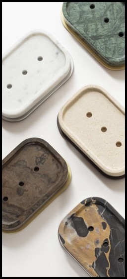 Giobagnara, Positano Marble Bathroom set, Positano Marble Rectangular Soap Bowl
