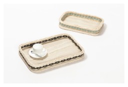 Pigment France, Orsay travertine trays, Rectangular tray, small
