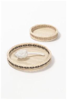 Pigment France, Orsay travertine trays, Round tray, small