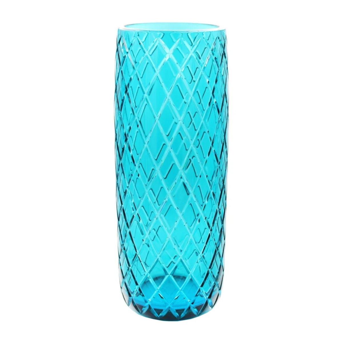 Cristallerie de Montbronn, Harlequin, Tube vase, azure