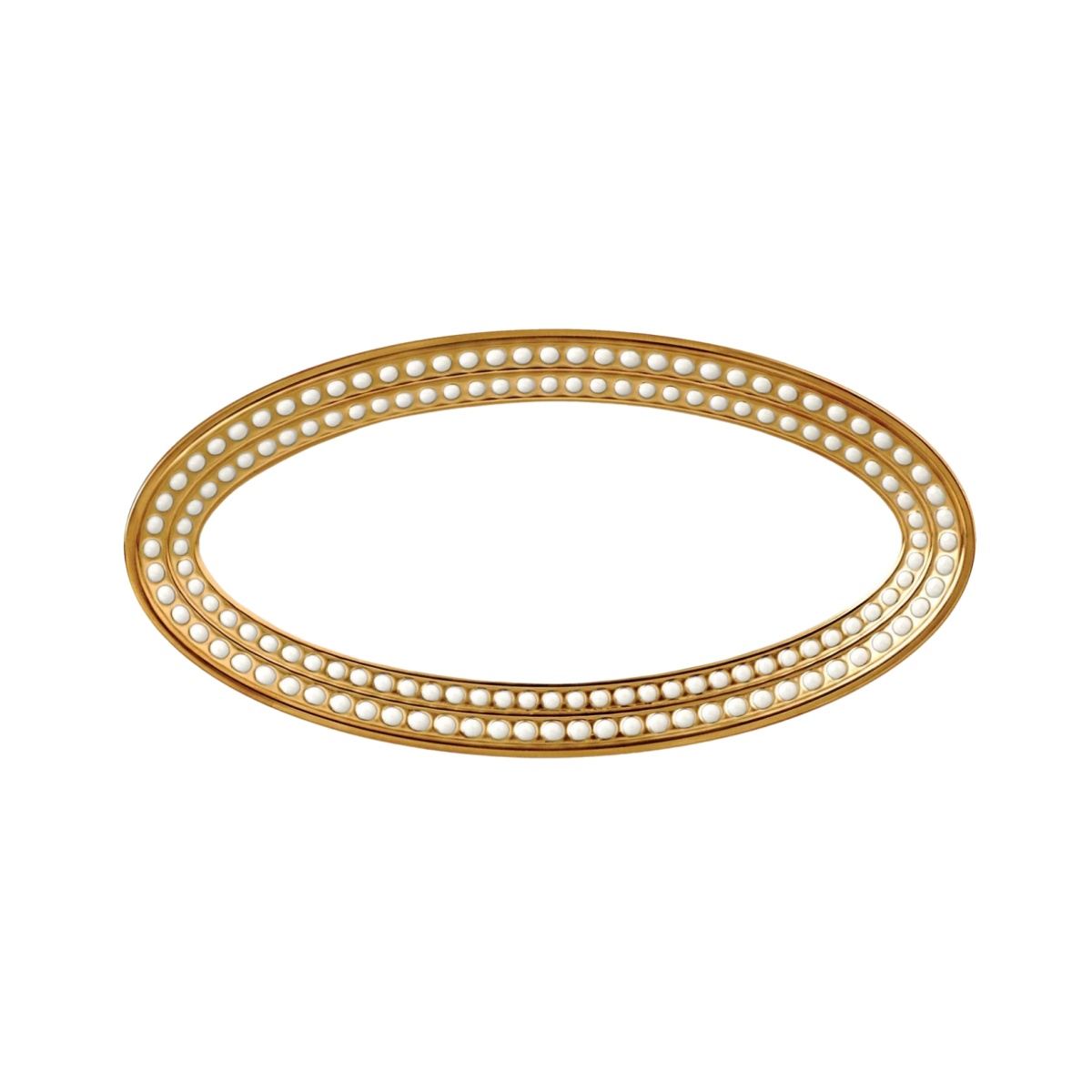 L'Objet, Perlée gold, Oval platter, small