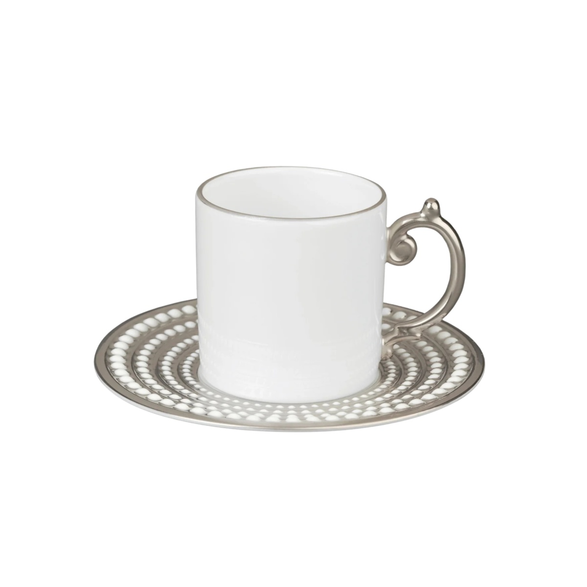 L'Objet, Perlée platinum, Espresso cup and saucer