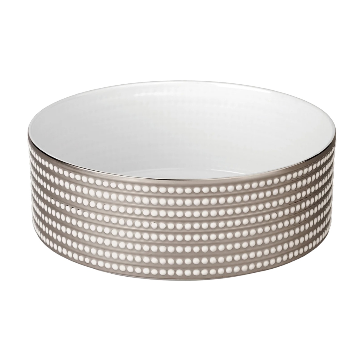 L'Objet, Perlée platinum, Deep bowl, large
