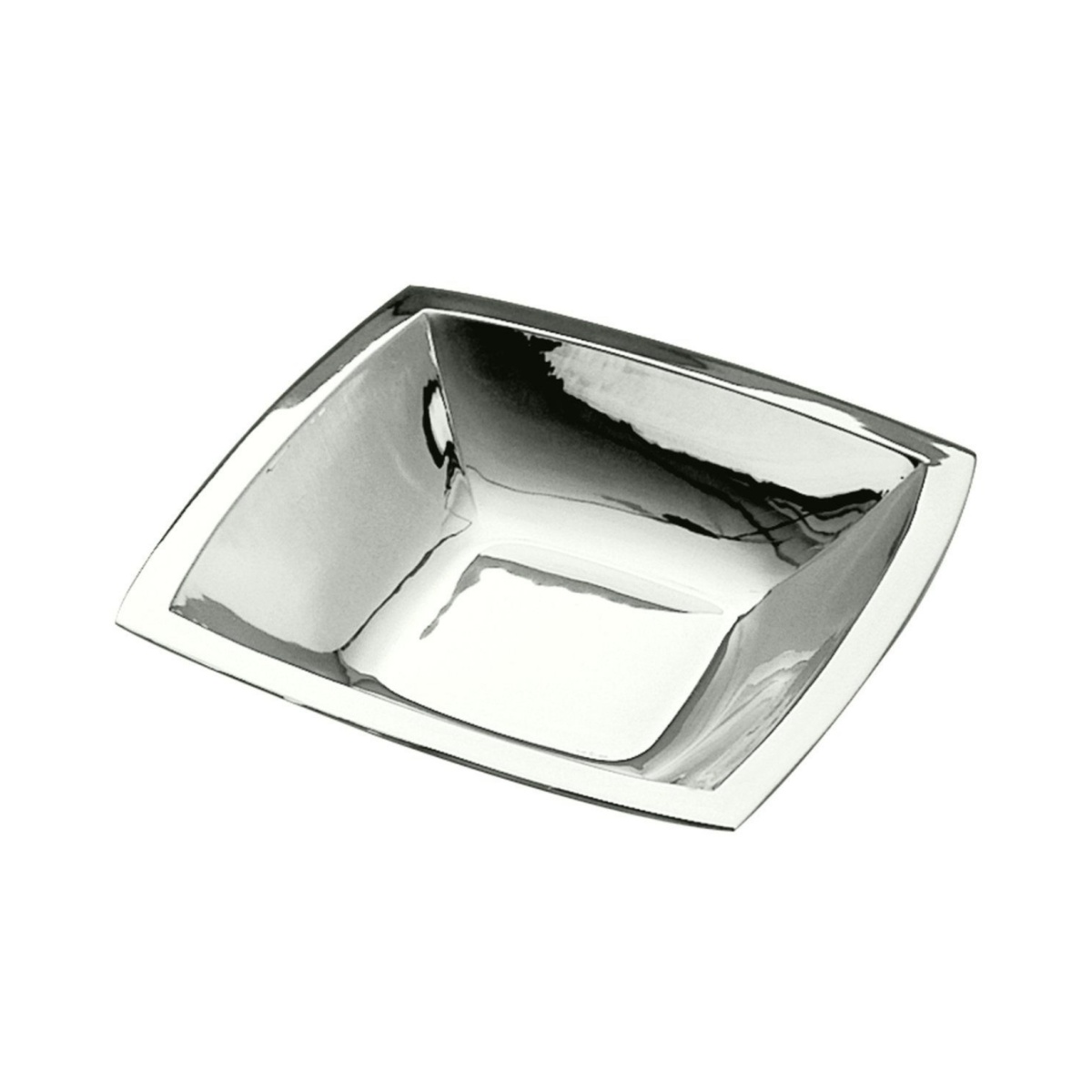 Schiavon, Essentia plates and bowls, silver plated, Contour-edged square bowl
