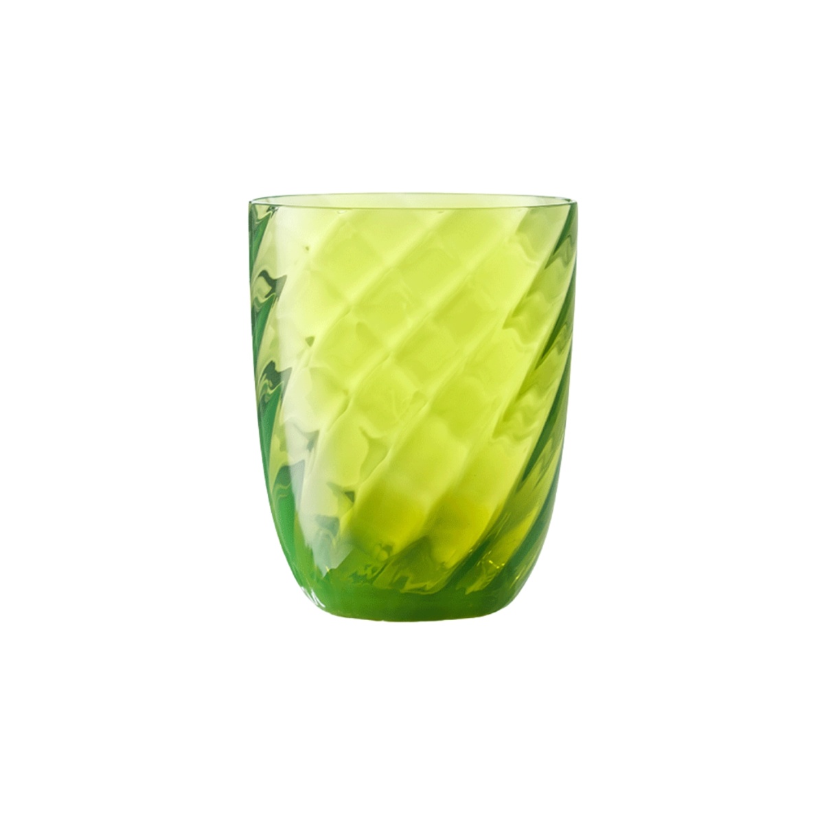 Nason Moretti, Idra glasses, Water glass, acid green optic twisted
